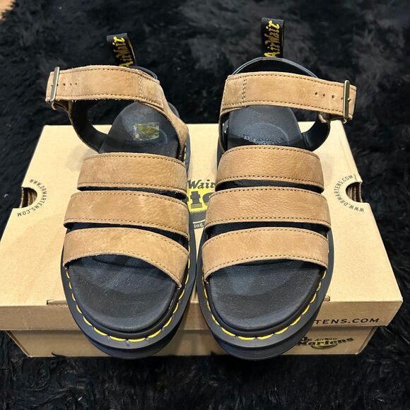 DR MARTENS Blaire brown leather gladiator sandals shoes women’s 7 new - Picture 7 of 8